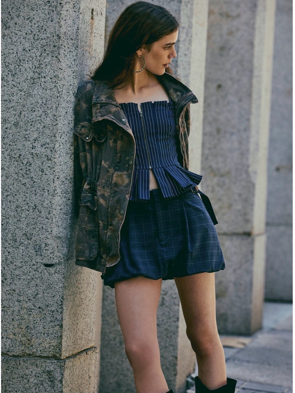 Free People- Adorable Bubble Hemmed Plaid Women's Skirt - Size 6 BNWT